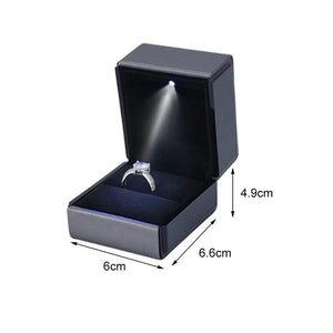 LED Light Jewelry Box for Rings - Gift Box for Engagement & Wedding Rings