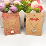 20 pcs Flamingo Printed Necklace Card 7x5cm