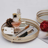 Glass Mirror Jewelry Storage Tray Geometric Shape Retro Organizer