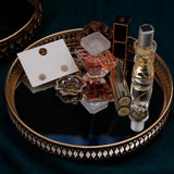 Glass Mirror Jewelry Storage Tray Geometric Shape Retro Organizer