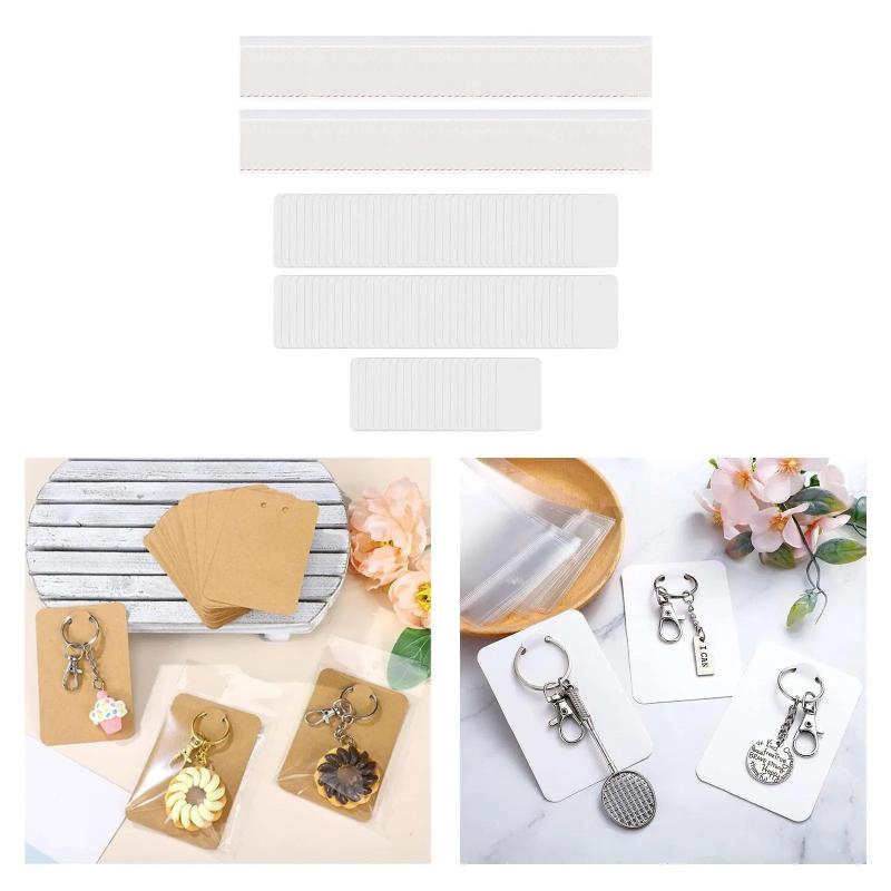 100Pcs Keychain Display Cards with Self Sealing Bags 3''X4.7''