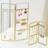 Folding Clear Earrings Necklace Jewelry Display Rack