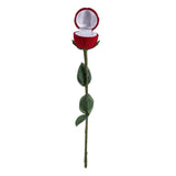 Romantic Red Rose Flower Ring Box Earrings for Engagement Wedding