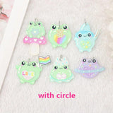 6Pcs Funny Love Frog Charms for Diy Earring Keychain Pendant Necklace