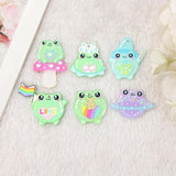 6Pcs Funny Love Frog Charms for Diy Earring Keychain Pendant Necklace
