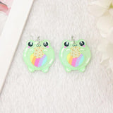 6Pcs Funny Love Frog Charms for Diy Earring Keychain Pendant Necklace