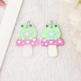 6Pcs Funny Love Frog Charms for Diy Earring Keychain Pendant Necklace