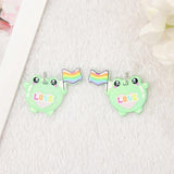 6Pcs Funny Love Frog Charms for Diy Earring Keychain Pendant Necklace