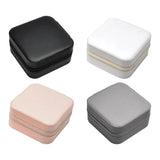 Mini Jewelry Storage Case Holder w/Mirror Necklace Earring Rings Accessories