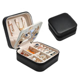 Mini Jewelry Storage Case Holder w/Mirror Necklace Earring Rings Accessories
