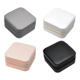 Mini Jewelry Storage Case Holder w/Mirror Necklace Earring Rings Accessories