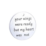 10pcs Round Disc Charms 25mm Antique Silver Letter Print Your Wings Were Ready