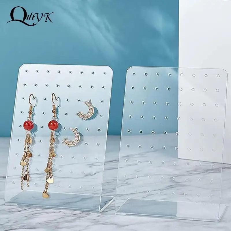 Acrylic Earring Studs Display Stand Metal Organizer Holder