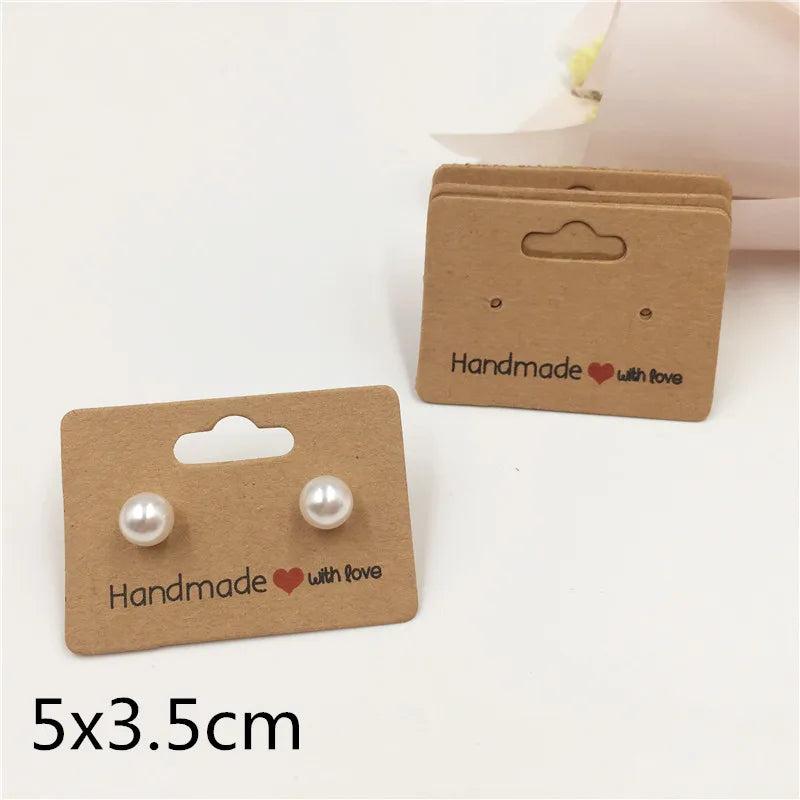 100Pcs Hand with Love Paper Earrings Card Display Tags