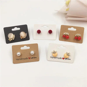 100Pcs Hand with Love Paper Earrings Card Display Tags