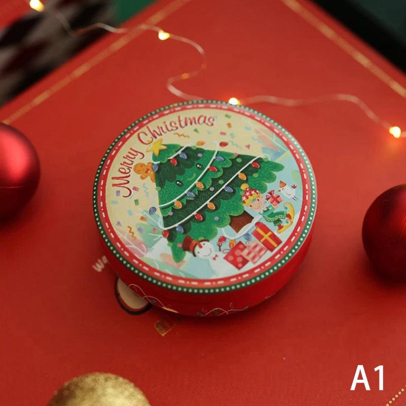 1Pcs Merry Christmas Iron Candy Cookies Boxes For Home Xmas Box Christmas Orname