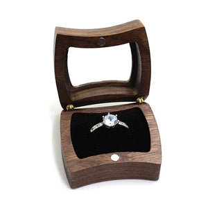 Ring Bearer Magnet Wood Box Walnut Ring Holder