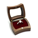 Ring Bearer Magnet Wood Box Walnut Ring Holder