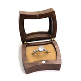 Ring Bearer Magnet Wood Box Walnut Ring Holder