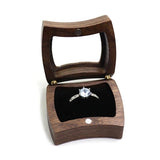 Ring Bearer Magnet Wood Box Walnut Ring Holder