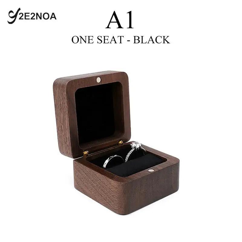 Wood Square Jewelry Box for Rings Earrings