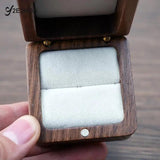 Wood Square Jewelry Box for Rings Earrings