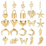 Stainless Steel Lock Heart/Moon Charm Pendants