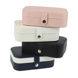 Double Jewelry Box Girls Portable Leather Ring Necklace Earrings Multi-layer