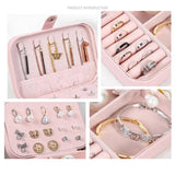 Double Jewelry Box Girls Portable Leather Ring Necklace Earrings Multi-layer