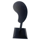 PU Leather Earring Display Stand Wooden Base Ear Shaped Earring Holder