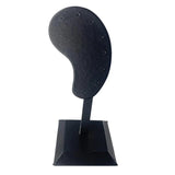 PU Leather Earring Display Stand Wooden Base Ear Shaped Earring Holder