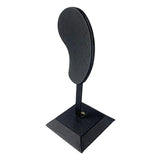 PU Leather Earring Display Stand Wooden Base Ear Shaped Earring Holder