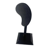 PU Leather Earring Display Stand Wooden Base Ear Shaped Earring Holder
