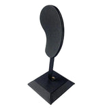 PU Leather Earring Display Stand Wooden Base Ear Shaped Earring Holder