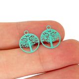 50pcs Tree of Life Charms Stainless Steel Pendant Earrings Bracelet Making C5450
