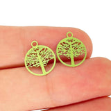 50pcs Tree of Life Charms Stainless Steel Pendant Earrings Bracelet Making C5450