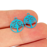 50pcs Tree of Life Charms Stainless Steel Pendant Earrings Bracelet Making C5450