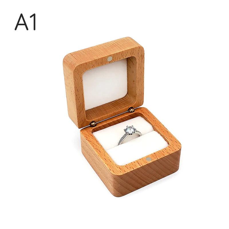 Wood Jewelry Box Wedding Ring Earring Organizer Box Gift Box