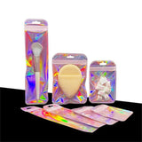 50pcs Pink Holographic Ziplock Bead Bag Small Plastic Storage Pouch