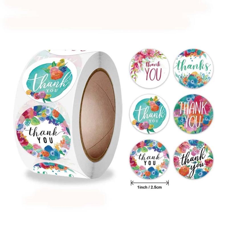 1inch Beauty Flower Thank You Stickers - Gift Packaging Decorations Labels