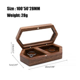 Walnut Wood Jewelry Box Travel Case for Wedding Proposal
