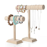 Wooden Bracelet Chain T-Bar Rack Jewelry Stand for Bangle Watch Necklace