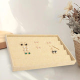 Stackable Jewelry Trays Organizer Burlap Storage Case for Drawers Women Showcase