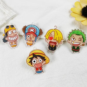 10PCS Acrylic Cartoon Character Charm Pendant DIY Keychain Earrings Accessories