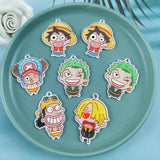 10PCS Acrylic Cartoon Character Charm Pendant DIY Keychain Earrings Accessories