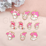 10pcs Alloy Cartoon Rabbit Earring Pendant DIY Charms