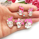 10pcs Alloy Cartoon Rabbit Earring Pendant DIY Charms