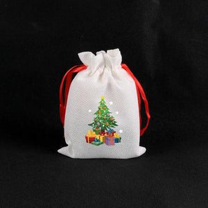5Pcs Christmas Jute Bags 10x14 13x18cm Drawstring Pouches