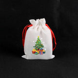 5Pcs Christmas Jute Bags 10x14 13x18cm Drawstring Pouches