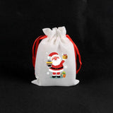 5Pcs Christmas Jute Bags 10x14 13x18cm Drawstring Pouches
